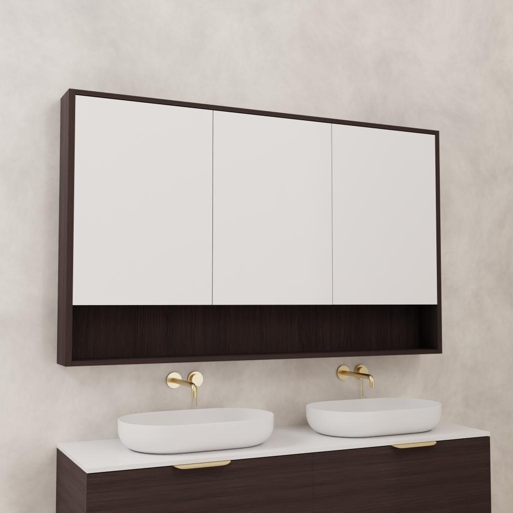 Carini - 1500mm Espresso Oak Shaving Cabinet