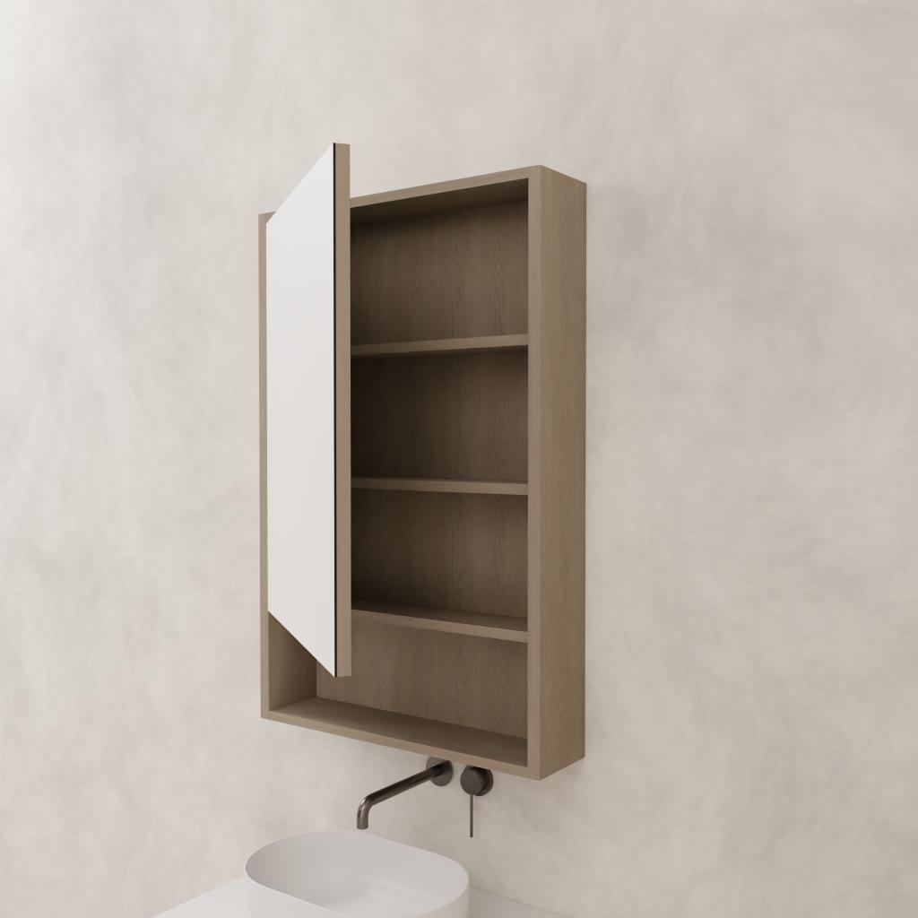 Carini - 600mm Smoked Ash Shaving Cabinet