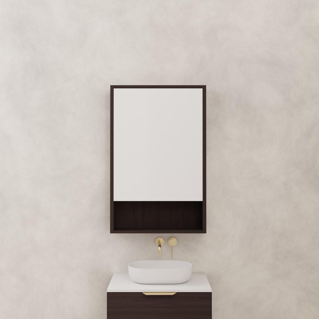 Carini - 600mm Espresso Oak Shaving Cabinet