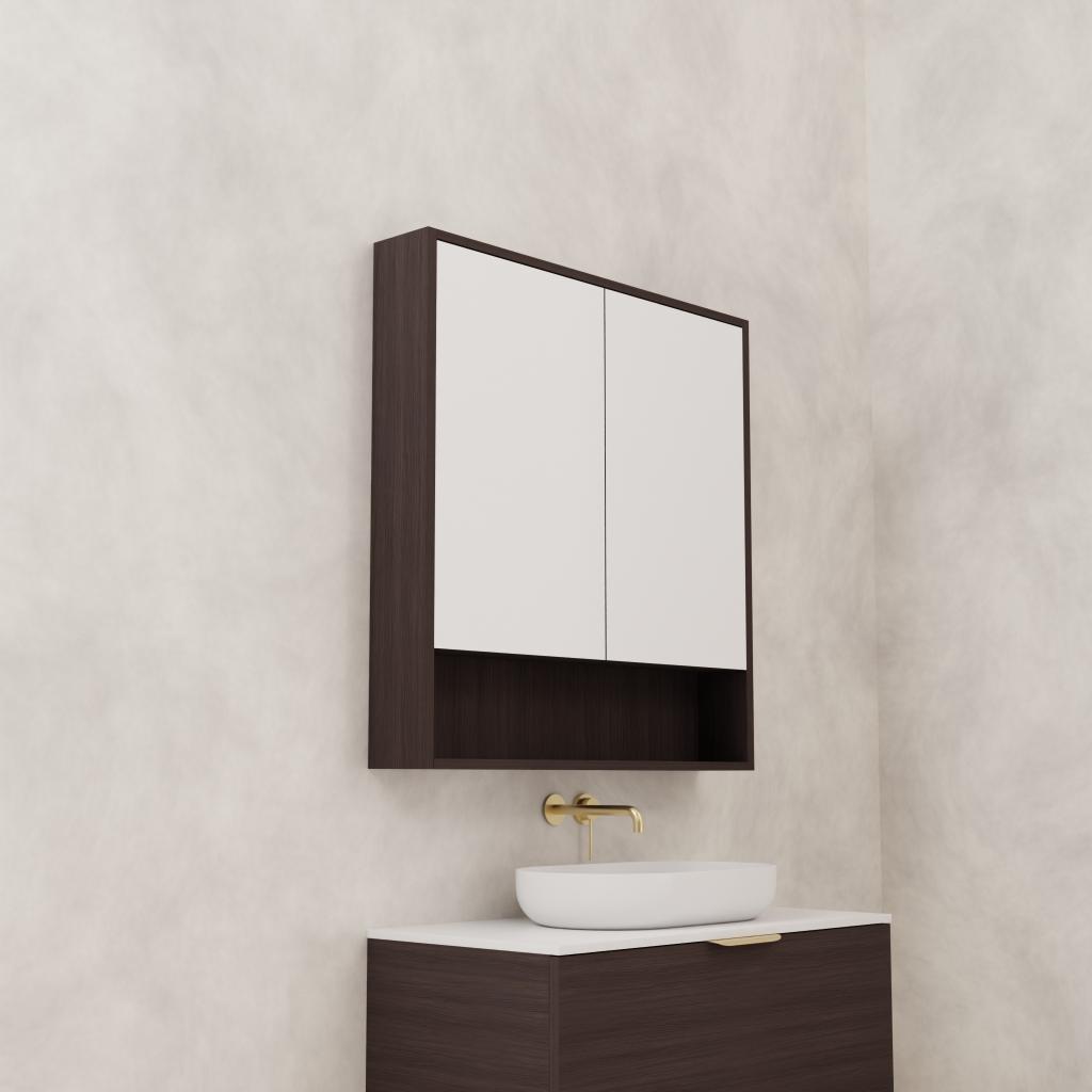 Carini - 900mm Espresso Oak Shaving Cabinet