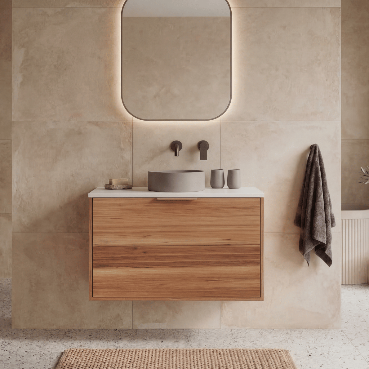 Carnegie Wall Hung Bathroom Vanity 600mm - Base Model