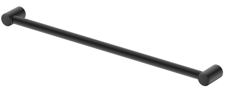 Mica Care 900mm horizontal DDA-compliant grab rail in black on a white background.