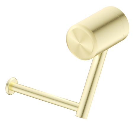 Mica Care heavy-duty toilet roll holder in French gold on a white background.