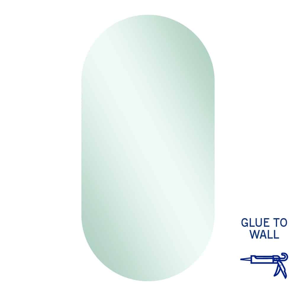 Ablaze - Duke Polished Edge Pill Mirror 500x1000mm Glue-to-Wall