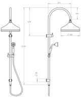 Mica Heritage Dual Shower Rail