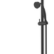 Mica Heritage Dual Shower Rail in matte black with an overhead shower and hand shower.