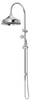 Mica Heritage Dual Shower Rail in polished chrome with an overhead shower and hand shower.