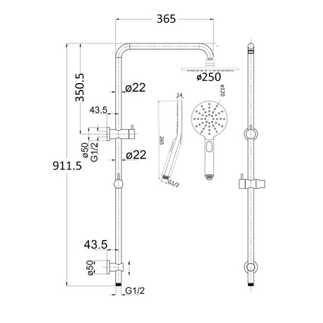 Mica - Dual Shower Rail