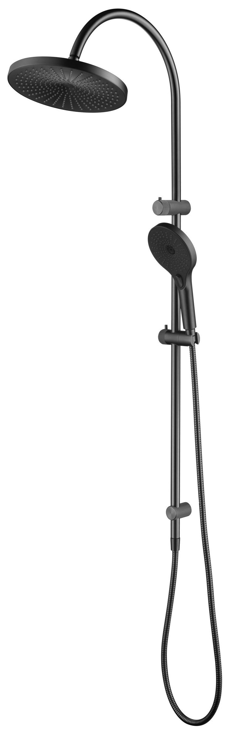 Mica - Fluted Gooseneck Shower Rail