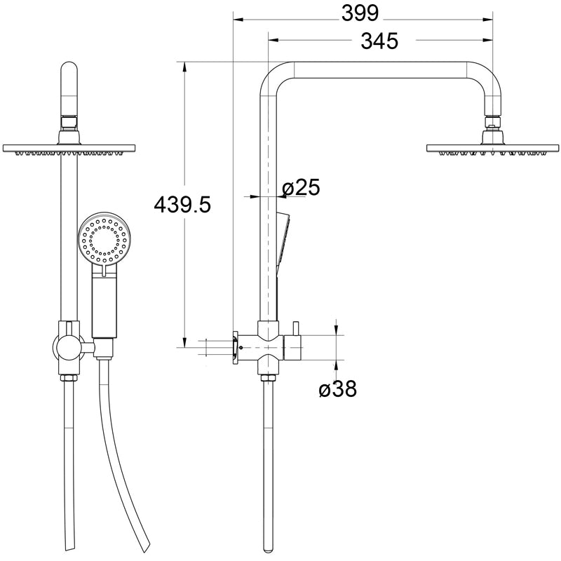 Mica - Half-Rail Shower