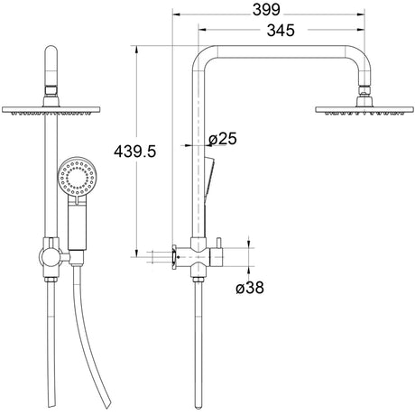 Mica - Half-Rail Shower