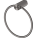 Mica Fluted Towel Ring in gunmetal with a circular ring and ribbed wall mount. 