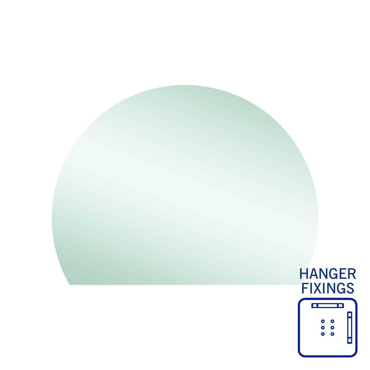 Ablaze - Hamilton D Shaped Polished Edge Mirror - 1200x900mm with Hangers
