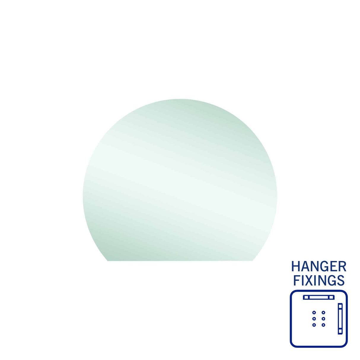 Ablaze - Hamilton D Shaped Polished Edge Mirror - 900x750mm with Hangers