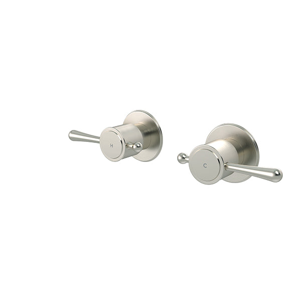 Harrington Wall Tap Set with Lever Handle Brushed Nickel