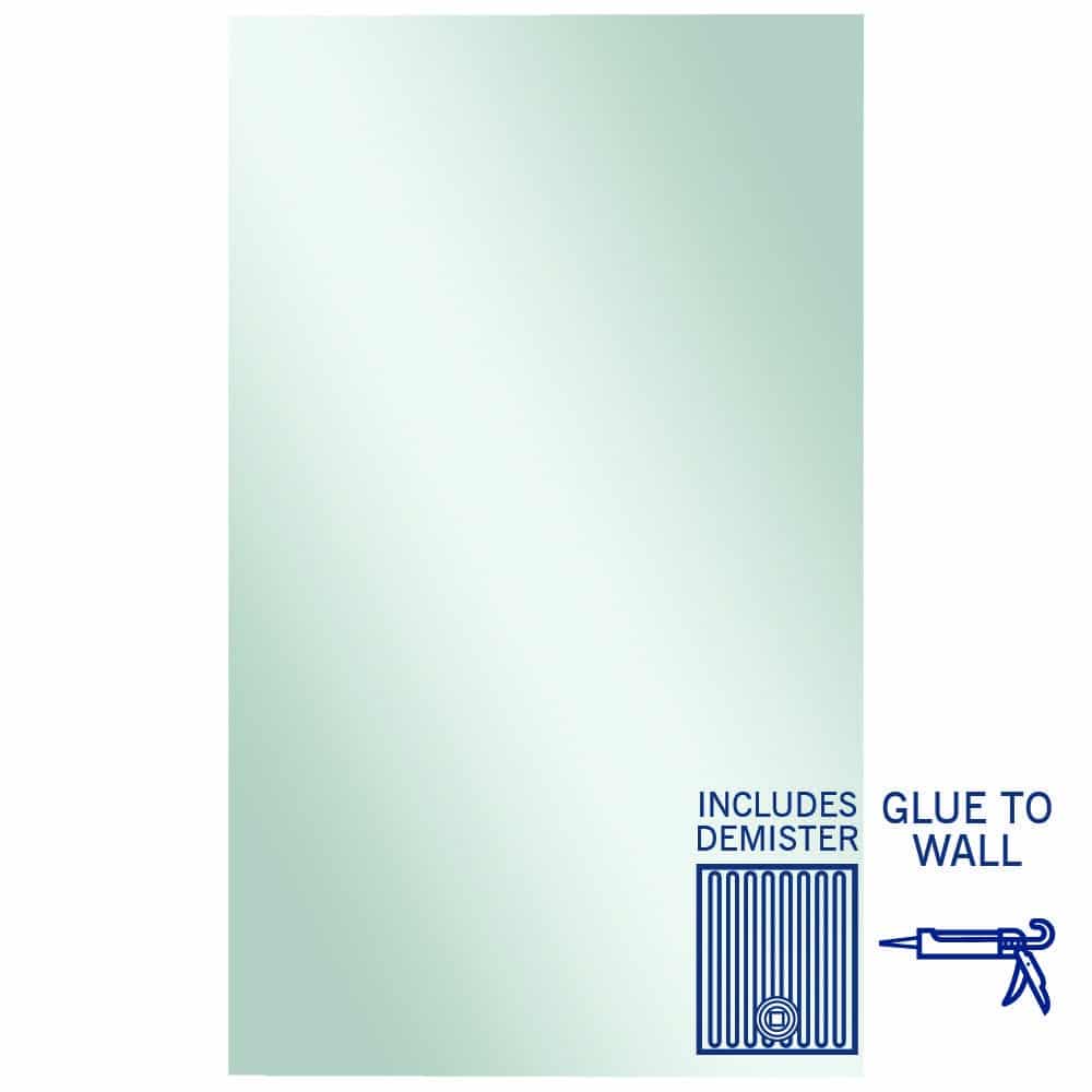 Ablaze - Jackson Rectangle Polished Edge Mirror - 1500x900mm Glue-to-Wall and Demister