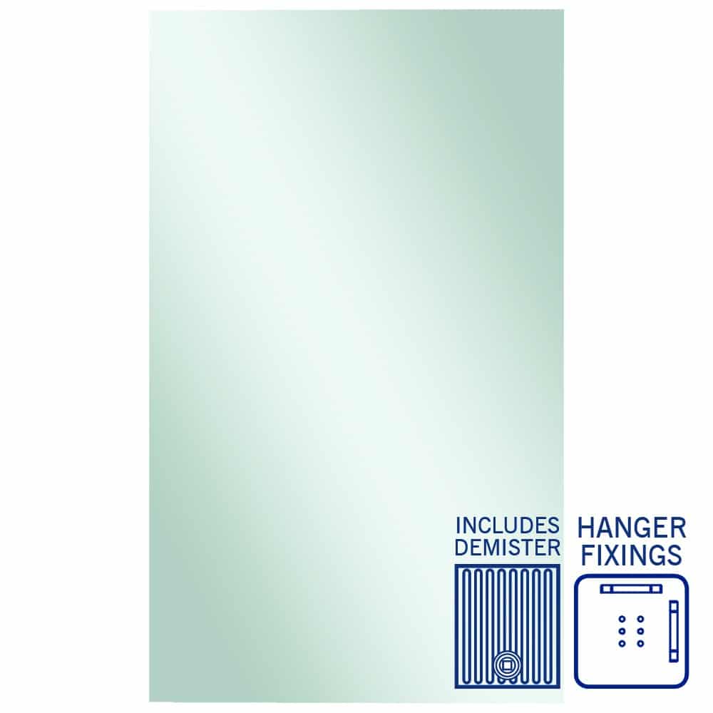 Ablaze - Jackson Rectangle Polished Edge Mirror - 1500x900mm with Hangers and Demister