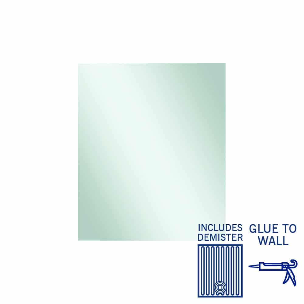 Ablaze - Jackson Rectangle Polished Edge Mirror - 900x750mm Glue-to-Wall and Demister