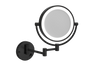 Ablaze - 1 & 5x Magnification Matt Black Wall Mounted Shaving Mirror, 200mm Diameter with Concealed Wiring