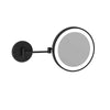 Ablaze - 3x Magnification Matt Black Wall Mounted Shaving Mirror, 250mm Diameter with Concealed Wiring