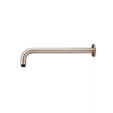 Round - Champagne Wall Shower Curved Arm 400mm