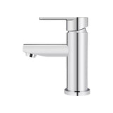 Round - Polished Chrome Basin Mixer w Straight Spout & Paddle Handle