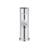 Round - Polished Chrome Basin Mixer w Straight Spout & Paddle Handle