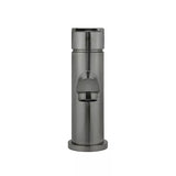 Round - Shadow Gunmetal Basin Mixer w Straight Spout & Paddle Handle