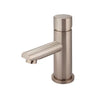 Round - Champagne Basin Mixer w Straight Spout & Pinless Handle
