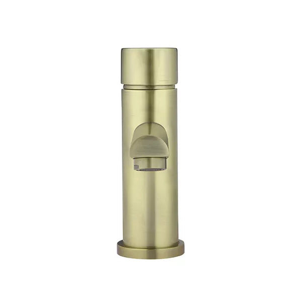 Round - Tiger Bronze Basin Mixer w Straight Spout & Pinless Handle