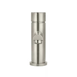 Round - Brushed Nickel Basin Mixer w Straight Spout & Pinless Handle