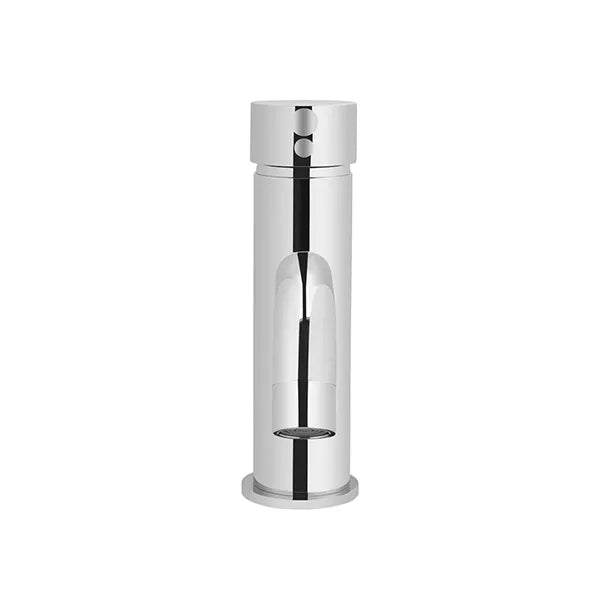 Round - Polished Chrome Basin Mixer w Curved Spout