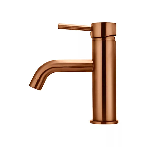 Round - Lustre Bronze Basin Mixer w Curved Spout