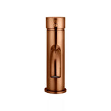Round - Lustre Bronze Basin Mixer w Curved Spout