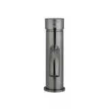 Round - Shadow Gunmetal Basin Mixer w Curved Spout