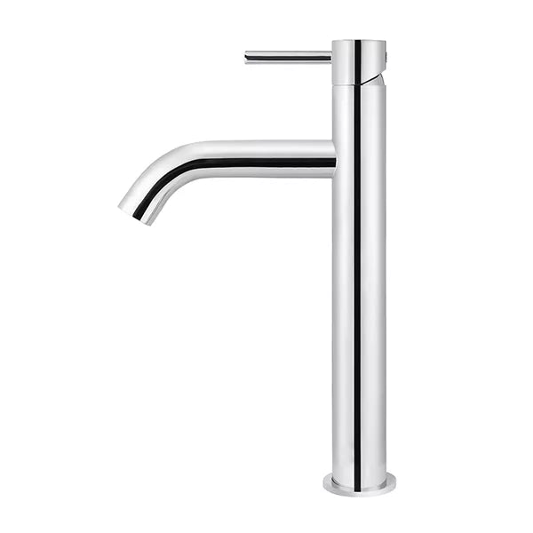 Piccola - Polished Chrome Tall Basin Mixer with 130mm Curved Spout