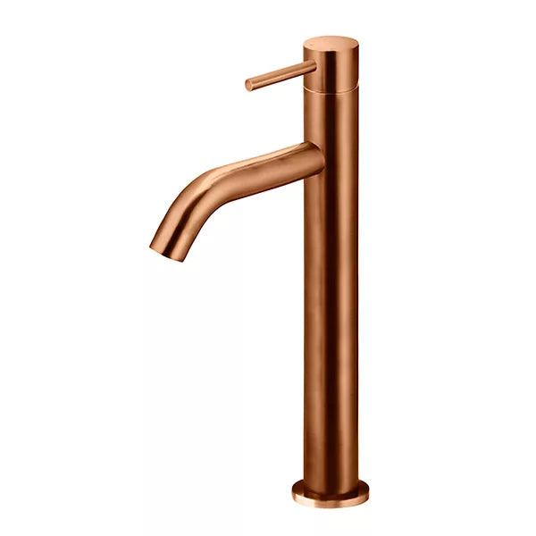 Piccola - Lustre Bronze Tall Basin Mixer with 130mm Curved Spout