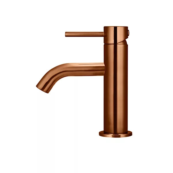 Piccola - Lustre Bronze Basin Mixer with Curved Spout