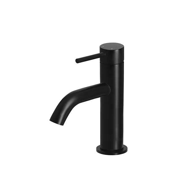 Piccola - Matte Black Basin Mixer with Curved Spout
