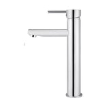 Round - Polished Chrome Tall Basin Mixer with Straight Spout