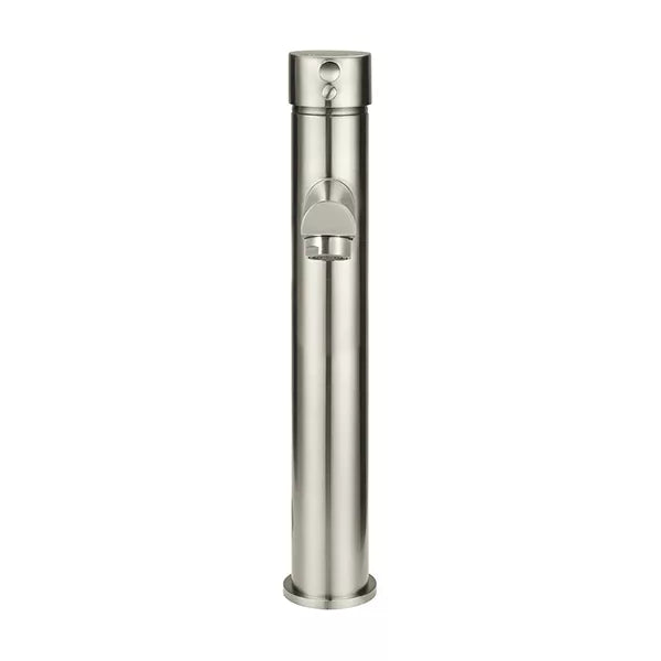 Round - Brushed Nickel Tall Basin Mixer with Straight Spout