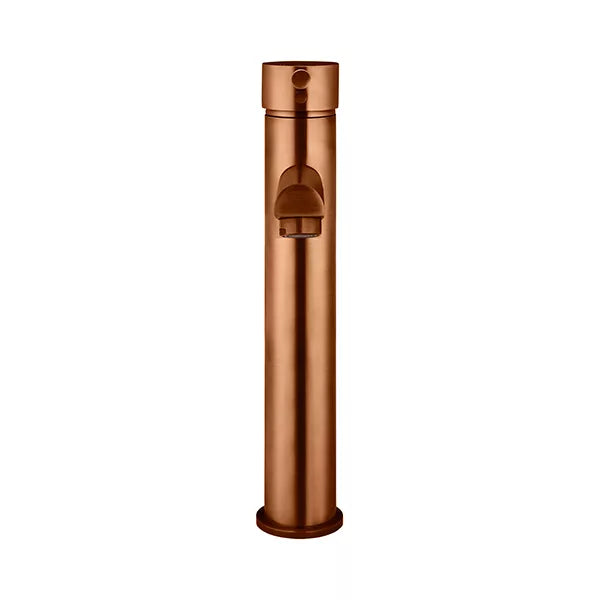 Round - Lustre Bronze Tall Basin Mixer with Straight Spout