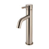 Round - Champagne Tall Basin Mixer with Curved Spout