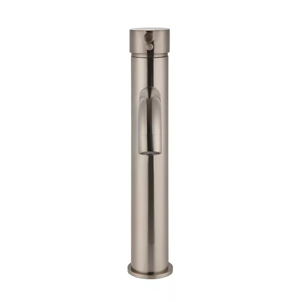 Round - Champagne Tall Basin Mixer with Curved Spout