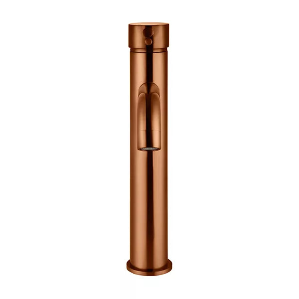 Round - Lustre Bronze Tall Basin Mixer with Curved Spout