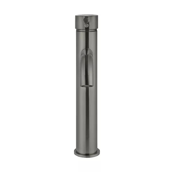 Round - Shadow Gunmetal Tall Basin Mixer with Curved Spout
