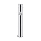 Round - Polished Chrome Tall Basin Mixer with Straight Spout and Paddle Handle