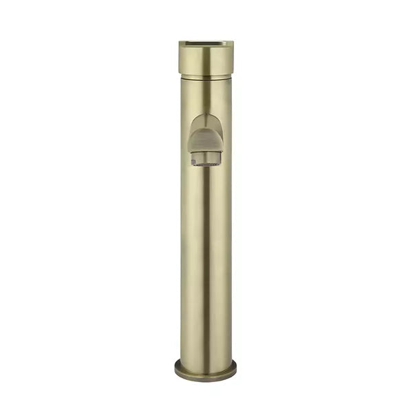 Round - Tiger Bronze Tall Basin Mixer with Straight Spout and Paddle Handle