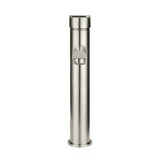 Round - Brushed Nickel Tall Basin Mixer with Straight Spout and Paddle Handle