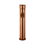 Round - Lustre Bronze Tall Basin Mixer with Straight Spout and Paddle Handle